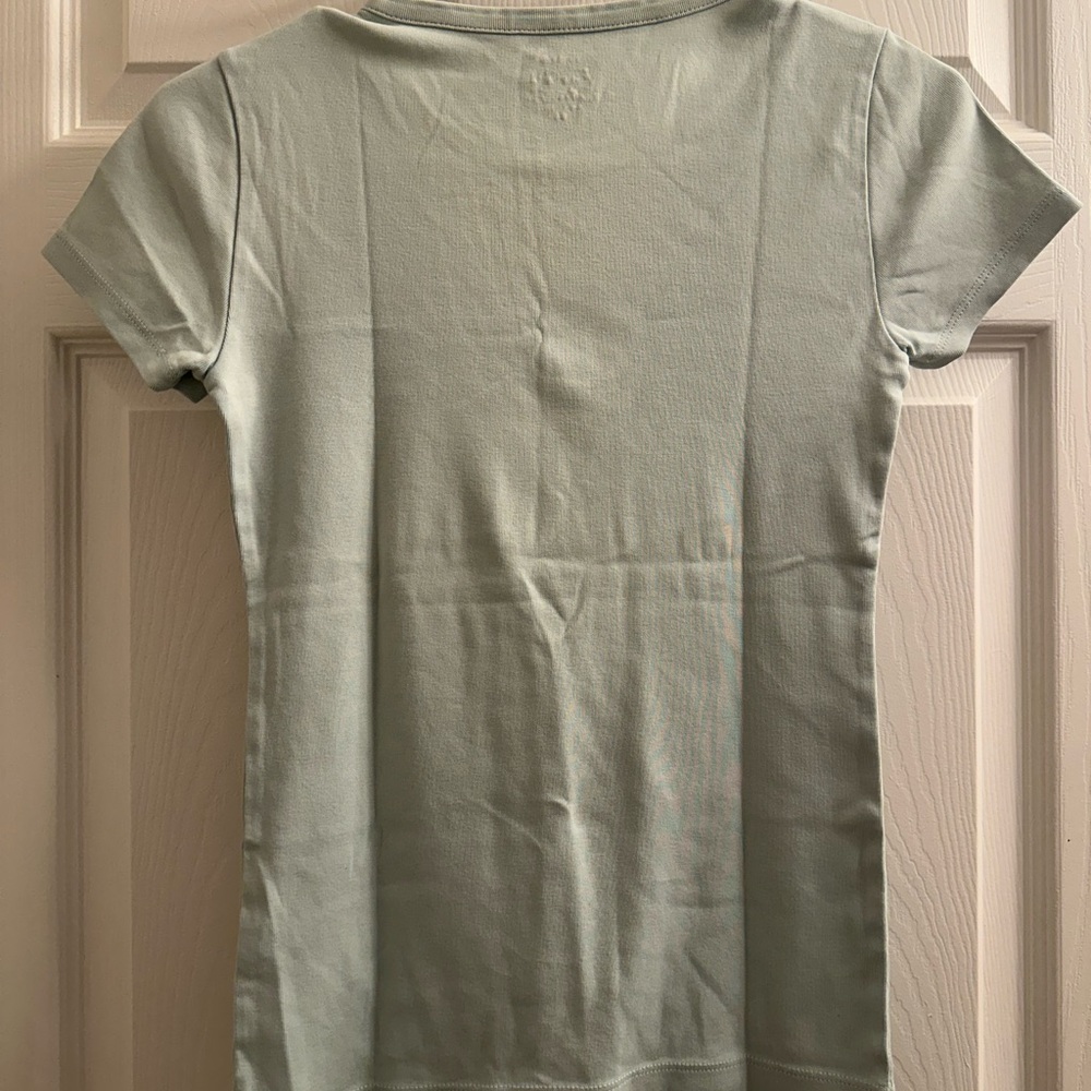 J. Crew Women Green Fitted Short Sleeve Tee - Picture 4 of 7